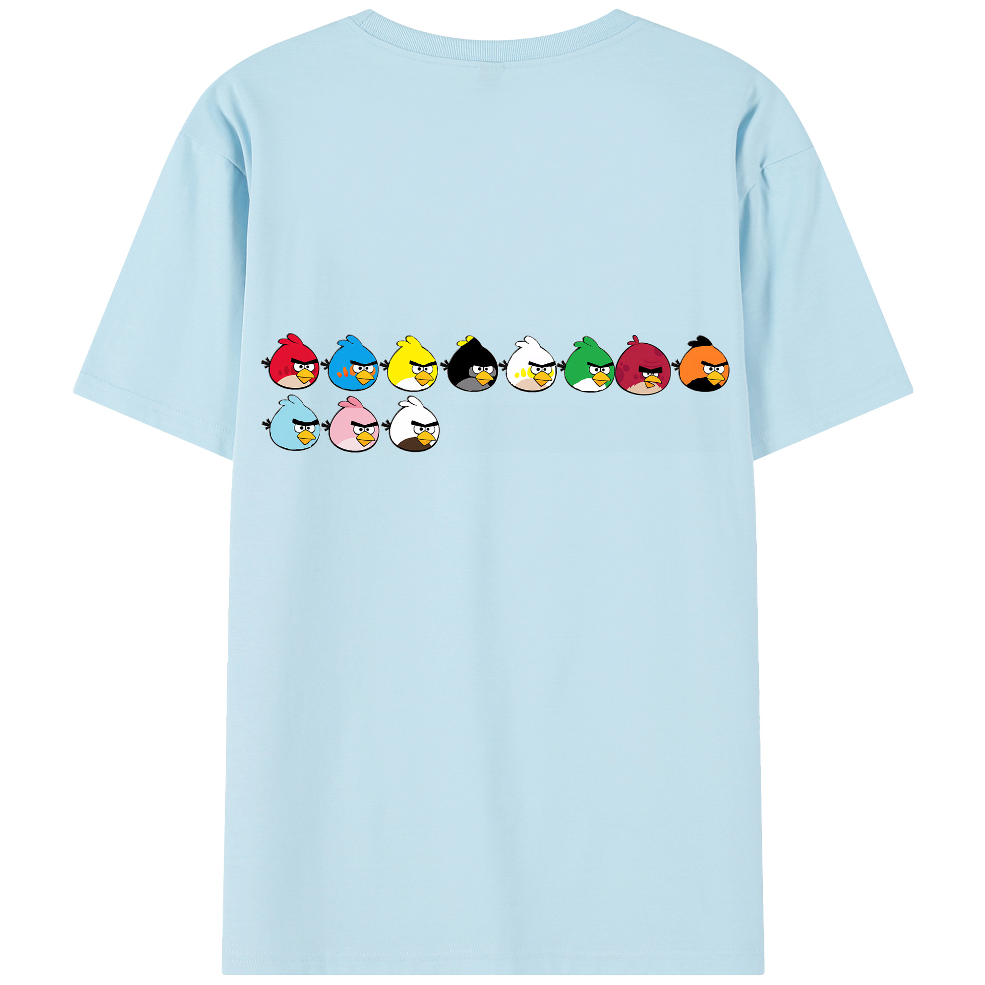（画像用） Angry Birds アングリーバード 綿100％半袖Tシャツ（背面プリント）